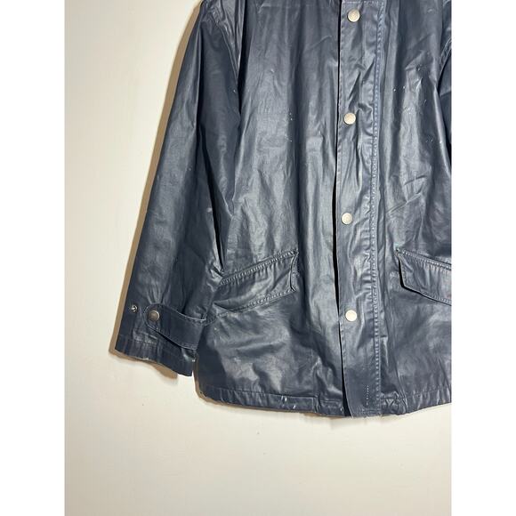 VTG Ralph Lauren Sport Men's Navy Blue Hooded Windbreaker Jacket S 100% Cotton - Picture 2 of 9